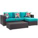 Convene 3 Piece Outdoor Patio Sofa Set - East End Imports EEI-2364-EXP-TRQ-SET