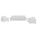 Loft Tufted Upholstered Faux Leather 3 Piece Set - East End Imports EEI-4107-SLV-WHI-SET