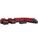 Sojourn 11 Piece Outdoor Patio Sunbrella® Sectional Set - East End Imports EEI-1885-CHC-RED-SET
