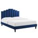 Elise King Performance Velvet Platform Bed - East End Imports MOD-6878-NAV