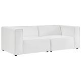 Mingle Vegan Leather 2-Piece Sectional Sofa Loveseat - East End Imports EEI-4788-WHI