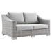 Conway Outdoor Patio Wicker Rattan Loveseat - East End Imports EEI-4841-LGR-GRY