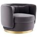 Relish Performance Velvet Swivel Chair - East End Imports EEI-4999-GLD-GRY