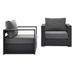 Tahoe Outdoor Patio Powder-Coated Aluminum 2-Piece Armchair Set - East End Imports EEI-5751-GRY-CHA
