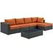 Sojourn 5 Piece Outdoor Patio Sunbrella® Sectional Set - East End Imports EEI-1886-CHC-TUS-SET