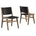 Saoirse Faux Leather Wood Dining Side Chair - Set of 2 - East End Imports EEI-6544-WAL-BLK