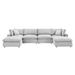 Commix Down Filled Overstuffed Performance Velvet 6-Piece Sectional Sofa - East End Imports EEI-4821-LGR