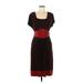 Jones New York Casual Dress - Midi: Burgundy Color Block Dresses - Women's Size 6