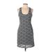 Max Studio Casual Dress - Mini: Gray Chevron/Herringbone Dresses - Women's Size Large