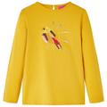 vidaXL Kids' T-shirt with Long Sleeves Dark Ochre 116