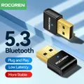 ROCOREN USB Mini Adattatore Bluetooth 5.3 5.0 Per PC Mouse Senza Fili Bluetooth Dongle Tastiera Ricevitore Audio Musicale Trasmettitore