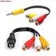 1Pcs 3.5mm 28cm Audio Cable Jack Plug To 3 RCA Plugs Male To Male/Male To 3rca Female Audio Video AV