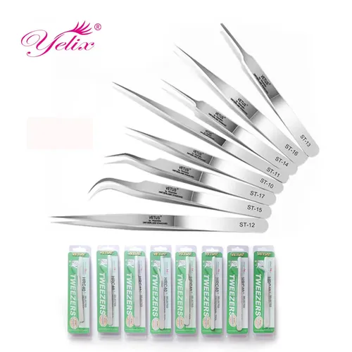 Yelix Wimpern Pinzette Edelstahl Nerz Wimpern verlängerung Pinzette hochpräzise Wimpern