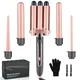 5 in 1 Curling Wand Sets with 3 Barrel Hair Waver Dual Voltage Instant Heating Temp Adjustment