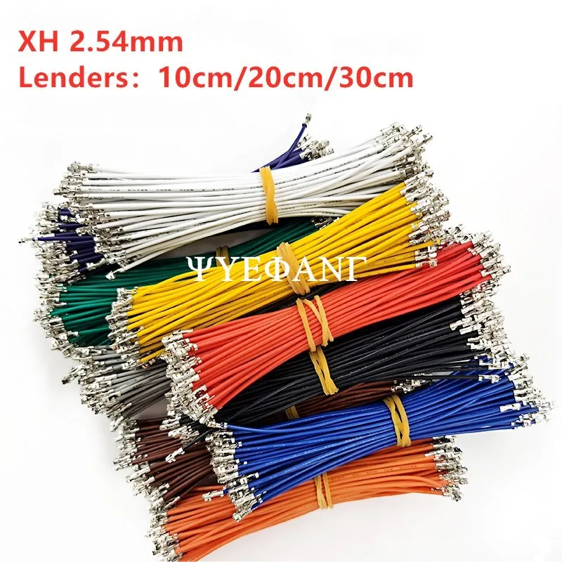 10 teile/los 1P XH 2,54 Kabel Jumper Draht Buchse Auf Buchse Doppel Kopf Frühling Elektronische Draht 24AWG Länge 10cm 20cm 30cm Image