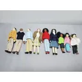 Happy family joint is movable blonde girl boy with clothes pet cat figure doll model scene layout