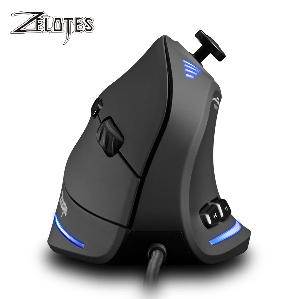 Zelotes C-18 kabel gebundene Gaming-Maus 11 programmier bare Tasten 10000dpi Laser Engine RGB Licht gürtel 128kb vertikale Maus für Laptop-PC Image