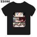 Anime My Hero Academia Cartoon Kids T-shirt Boku No Hero Academia Girls Clothes Baby Boys Black T