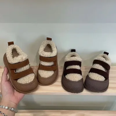 Winter Plush Baby Boots Baby Girl Boots Casual Toddler Warm Baby Shoes Soft Sole Toddler Baby Shoes for Girls Boys Baby Booties