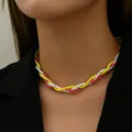 2023 Trend elegante Schmuck Hochzeit große Perlenkette für Frauen Mode Imitation Perle rot gelb Seil