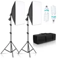 Photography 50x70CM Softbox Lighting Kits Professional Light System With E27 Photographic Bulbs