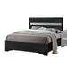 Black Wood Panel Twin Bed - Contemporary Style, Panel Headboard, Low Profile Footboard, Light Gray Trim Panel