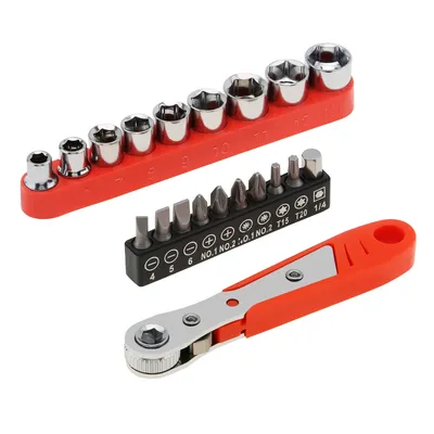 20 stücke Mini Ratschen schlüssel 1/4 Zoll Schrauben dreher Bits Set mit Multi-Schrauben antrieb Sechs kant buchse Bits Set Dual Purpose L Biege schlüssel