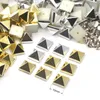 KALASO 50 Sets 10 mm Silber vergoldet ABS Pyramide Quadrat Punk Nieten Nieten Spikes für Schuhe