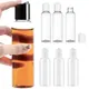 30Pcs 30/50/60/100ml Refillable Squeezable Plastic PET Bottles Clear Containers W/ Disc Cap For