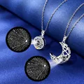 2PCS/Set Couple Matching Necklace Sun Moon Necklaces for Lovers Gift Romantic Heart Magnetic Paired