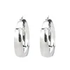 304 Edelstahl Hoop Ohrringe Silber Farbe Runde 5,4 cm x 5,1 cm, Post/Draht Größe: (17 gauge), 1 Paar