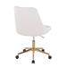 Contemporary Adjustable Office Chair，Armless Accent Chair with Swivel Design and Tufted Back