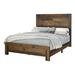 Contemporary Solid Wood Eastern King Bed with Block Legs in Dark Brown