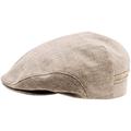 Sterkowski Derby Flatcap | 100% Leinen Schiebermütze Herren Sommer Flat Cap Der Große Gatsby Sonnenhut Herren Kappe Herren Schirmmütze Herren Mütze Kappen Herren 59 cm Beige