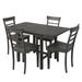 5-Piece Wood Drop Leaf Breakfast Nook Extendable Dining Table Set with 4 Ladder Back Chairs