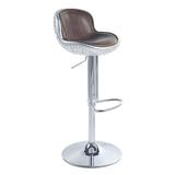 Bailee Vintage Brown and Aluminum Adjustable Stool with Swivel