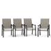 2/4-Piece Patio Dining Chair, High Back Textilene Fabric Padded Armchairs