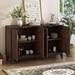 Modern Sideboard Buffet with 4 Doors and Adjustable Shelves, Kitchen Storage Cabinet with Metal Handles for Kitchen Dining Room