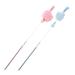 2pcs Hair Ball Tassel Pet Funny Toy Bell Stick Teaser Training Wand for Cats Kitten (1pcs Light Blue 1pcs Light Pink)