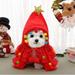 Apmemiss Clearance Dog Christmas Costume Pet Xmas Cloak with Star and Pompom Christmas Tree Dog Cape with Hat Hooded Dog Santa Cloak for Small Dogs Cats (Red) Christmas Gifts