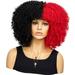 HX-Meiye Daily Party and Dating Wigs Exquisite and Fashionable Design for Shopping Camping Walking Half Black And Half Red