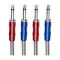 FRCOLOR 4PCS 1/4 inch Male Jack 6.35mm Solder Type TRS Plug for Speaker Audio Cable