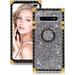 for Galaxy S10E Square Glitter Case Bling Diamond Sparkle Glitter with Ring Holder Kickstand Case for Samsung Galaxy S10E Case with TPU Bumper Shockproof Case for Galaxy S10E Black