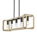 Camden 5-Light Linear Pendant in Matte Black with Natural Raphia Rope