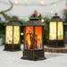 Candlestick Ornament Christmas Lanterns Christmas Tabletop Decorations Christmas Glitter Lantern Christmas Tabletop Lantern Night Lamps Night Light Plastic Vintage Decorate