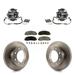 Transit Auto - Front Hub Bearing Assembly With Disc Brake Rotors And Semi-Metallic Pads Kit For 2011 Ford F-350 Super Duty 4WD Dual Rear Wheels KBB-105422