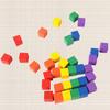 100Pcs Colorful Wood Cube blocks Blocks Building Blocks Square Cubes for Baby Kids