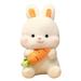 Rabbit Plush Bunny Stuffed Rabbit Plush Toy Hold A Carrot Cartoon Bunny Plushies Ornament Kids Companion Throw Pillow Soft Stuffed Cartoon Plush Toy