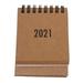 Mini 2021 Desktop Calendar Foldable Coil Calendar Home Office School Desk Decoration Memo Gifts (Kraft Paper Color)