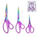 Craft Scissors Set of 3 Pack Stainless Steel Titanium Coating Sewing Scissors Multipurpose Fabric Scissors Rubber Soft Grip Handle Sharp Titanium Blades Shears Great for Office Home School